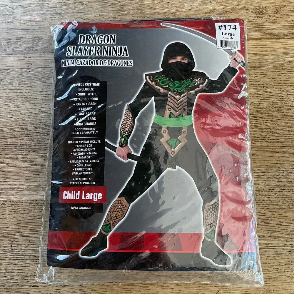 Dragon Slayer Ninja Costume Child Size Large Used